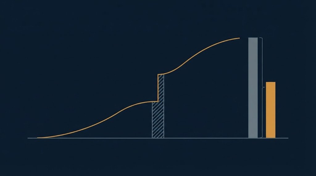 Diagram of the deposit step in an equity curve used to check a trading award application